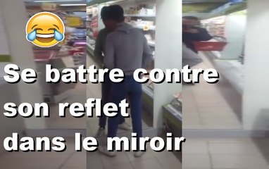 Ivre, il veut se battre contre son propre reflet dans le miroir