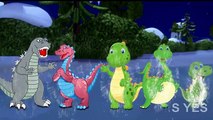 Dinosaurs Vs Crocodile | Cartoon Animal Finger Family Rhymes | nursery children animated k