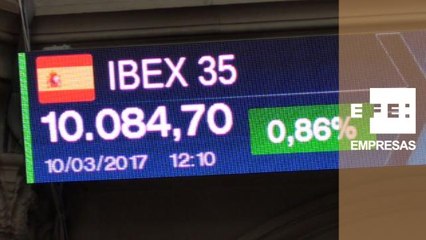 La Bolsa española sube un 0,90% a mediodía y busca los 10.100 puntos
