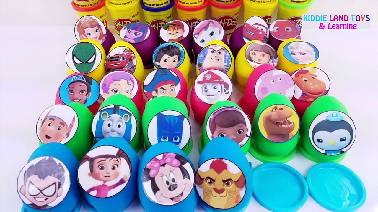 30 Play-Doh Toy Surprise Eggs - Nick & Disney Jr. - PJ Masks, Paw Patrol, Mickey Mouse Clu
