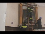 Ussita (MC) - Terremoto, recupero opere in chiesa Santa Croce Nuova (10.03.17)