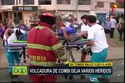 Los Olivos: volcadura de combi deja dos heridos