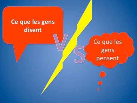 Ce que les gens disent VS ce que les gents pensent