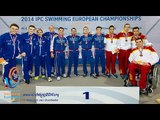 Men's 4x100m medley relay 34points | Victory Ceremony | 2014 IPC Swimming European Championships
