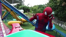 RECKLESS JOKER Crushes SpiderBaby Balloon Under Car! w/ Spiderman Hulk & Power Wheels in R