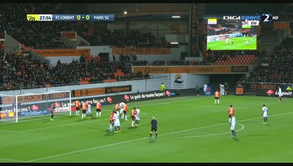 Goal Edinson Cavani Lorient 0-1 PSG - 12.03.2017
