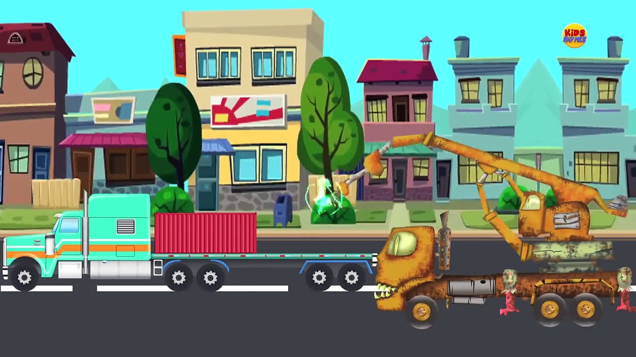 Good Vs Evil | Car War | Scary Vehicles | Halloween Videos For Kids | Vehicle Battles For