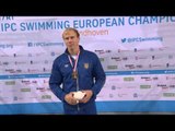Men's 100m freestyle S12 | Victory Ceremony | 2014 IPC Swimming European Championships Eindhoven