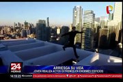 Joven ruso realiza peligrosas acrobacias sobre un rascacielos en Dubái