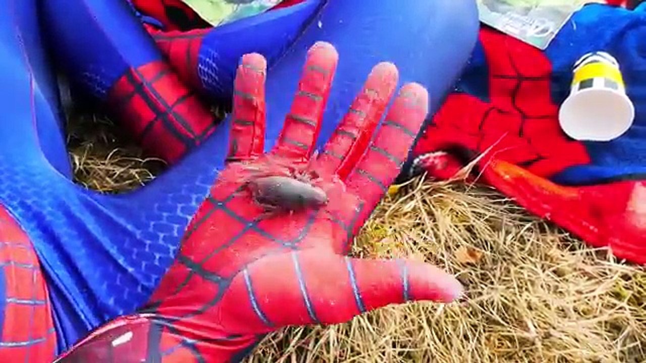 Frozen Elsa & Spiderman Nerf Guns War Vs Bad Joker w/ Superman Gun Real Life Superhero Act