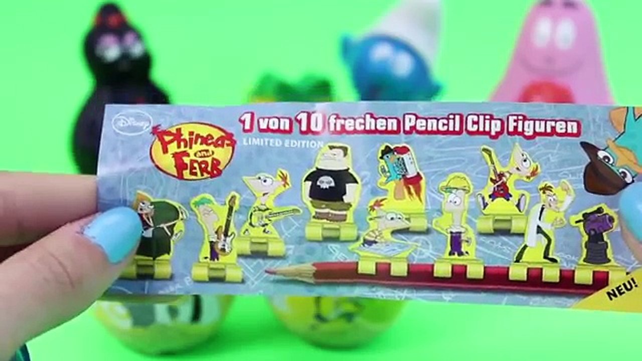 Phineas & Ferb surprise eggs toys huevos kinder sorpresa juguetes