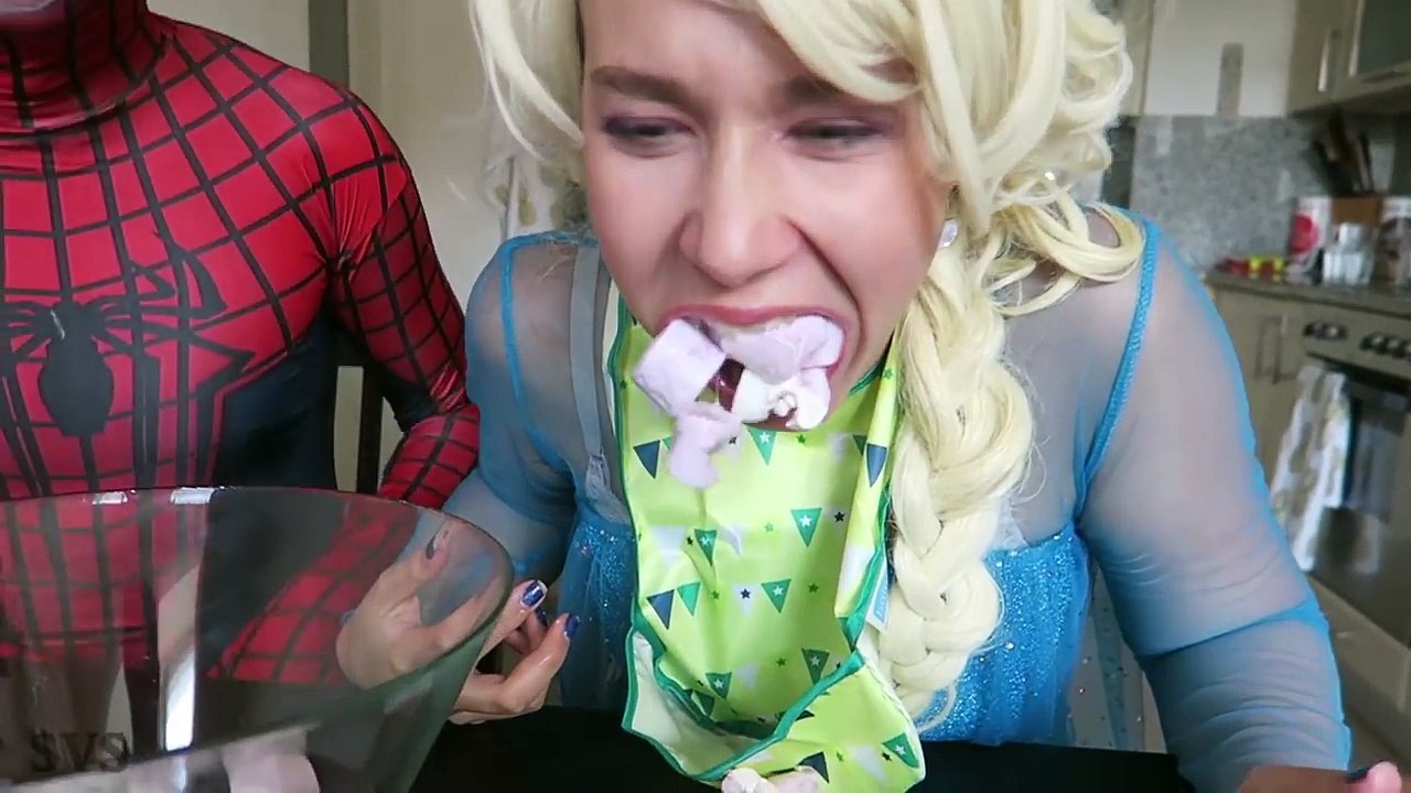 Frozen Elsa Gets BRAIN BELLY! w/ Spiderman Joker Maleficent Anna Bad Baby Joker Girl! Supe