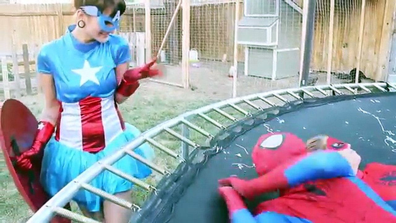 Spiderman vs SpiderGirl vs Captain America Girl | Superhero Battle!