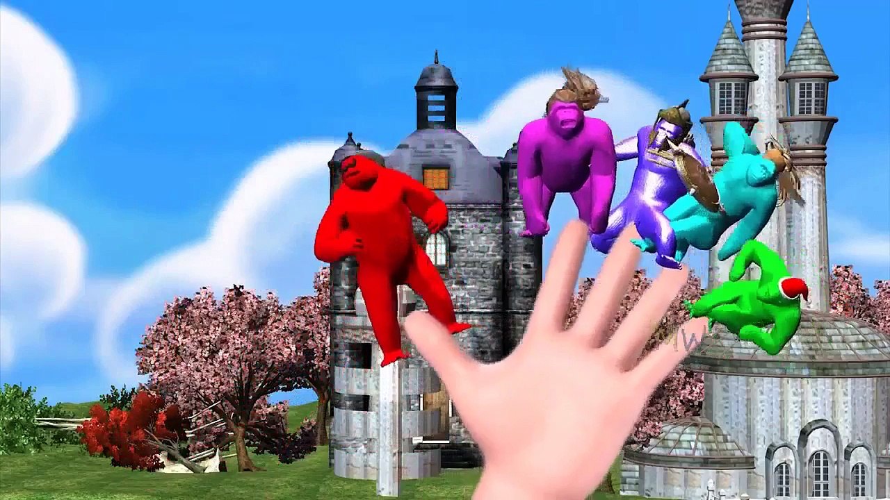 Динозавры против лев горилла слон палец Семья питомник рифмы и мультфильм короткие кино для