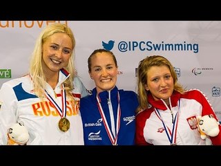 Women's 100m breaststroke SB8 | Victory Ceremony | 2014 IPC Swimming European Championships