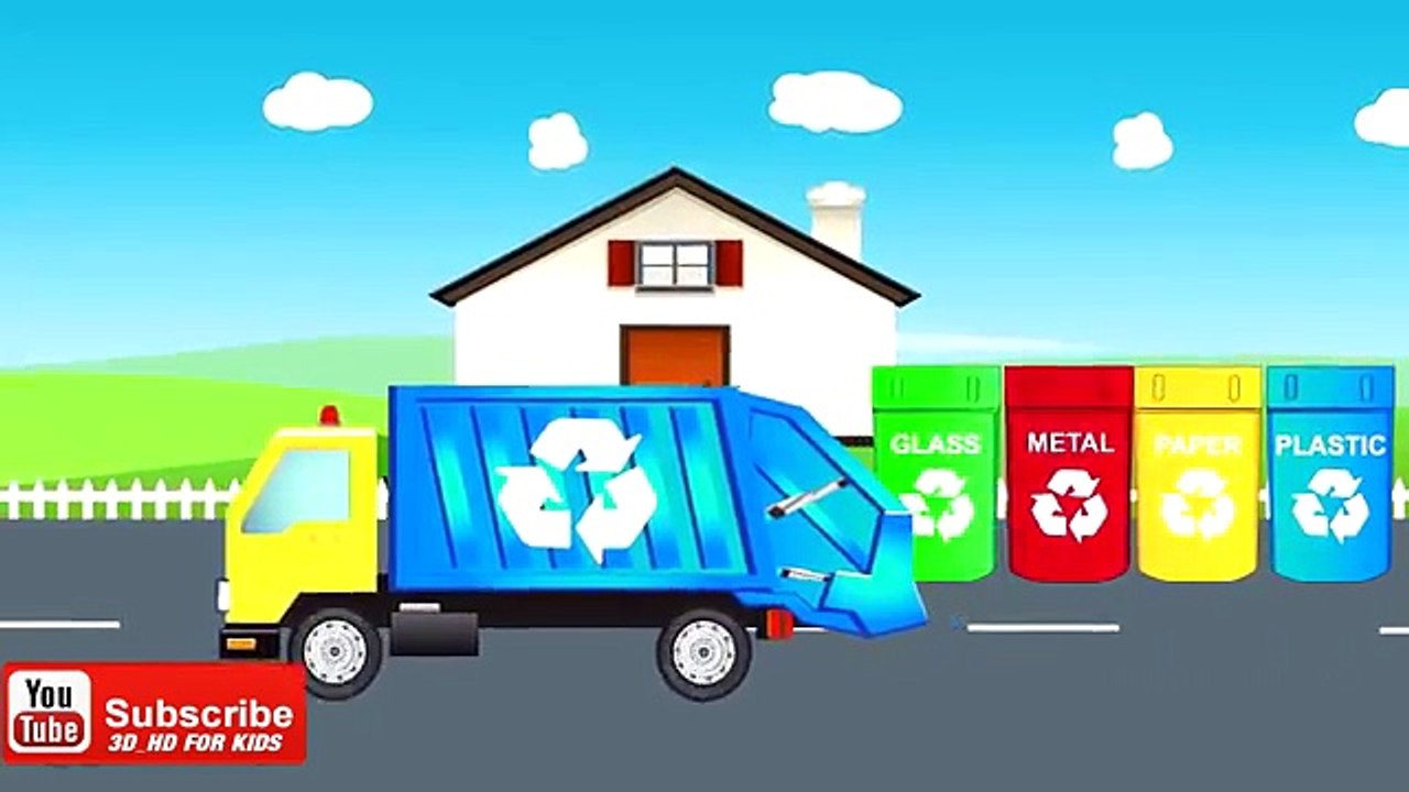KOLOROWA śmieciarka Dla dzieci i Straz Pozarna Animacje 3D HD FOR KIDS