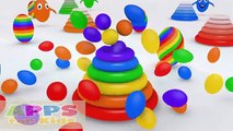 Learn Colors with Monster Trucks, Rainbow Donut and 3D Eggs - Surprise Egg 3Dfor Kids Color Ball
