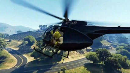 Joker Driving Helicopter w_ Spiderman and Shrek in Action with Joker-VDCJ8ut2mzs