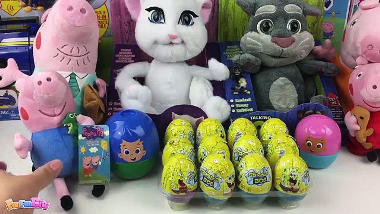 Nickelodeon Peppa Pig Bubble Guppies My Talking Tom and Angela Spongebob Surprise Eggs