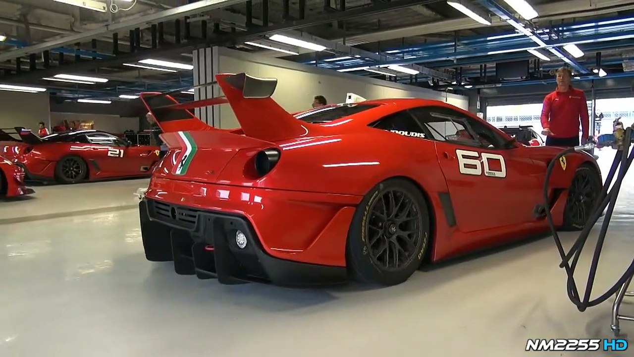 6x Ferrari 599XX EVOs on Track with EPIC Sounds!
