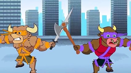 Finger Family Collection Flying Gorilla Vs Flying Bull man Cartoons for Children and more