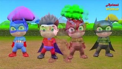 Funny Superhero Dinosaurs Finger Family | Little Baby Superheroes Spiderman Ironman Finger Family