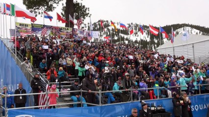 La réaction de Tessa Worley après sa superbe troisieme place sur le Slalom Géant de Squaw Valley