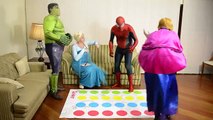 Spiderman vs Hulk FART PRANK Twister Game with Frozen Elsa, Anna, Joker Funny Superheroes