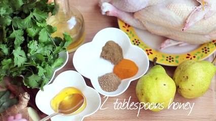 Chicken tagine with caramelised pears recipe