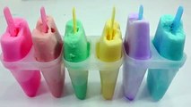 DIY How to Make Colors Milk Stick Icecream Learn Colors Glitter Slime Foam Clay