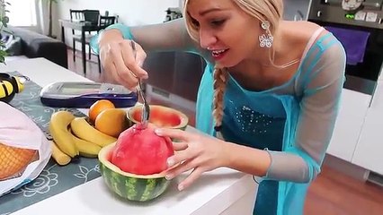Spiderman & Frozen Elsa Poops Watermelon (olives) Joker Head w/ Hulk - Fun heroes Movie In