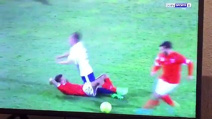 Altercation Alakouch Toudic  lors de Nîmes Red Star 10 03 2017