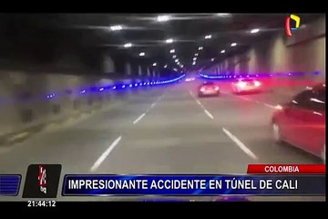 Colombia: cámaras registran impresionante accidente en túnel