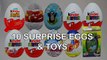 10 Surprise Eggs Unboxing !! Kinder Surprise Eggs Cars Little Moly Magic Aladdin Space Dino