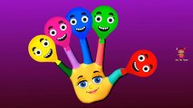 5 Wet Colors Face Balloons - Learn colours water balloon Finger Family nursery rhymes compilation