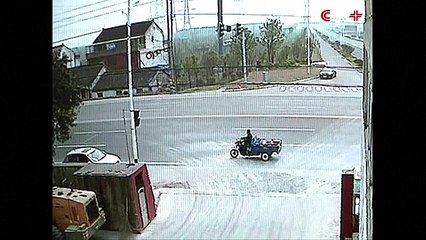 SUV Crashes into House Roof after Mistaking Accelerator for Brake