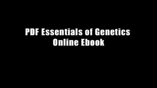 PDF Essentials of Genetics Online Ebook