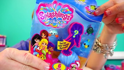 Unboxing Splashlings Wave 2 - 6 Pack and Blind Shells Mystery Mermaids Surprise Toys-0iWNrfUz47k