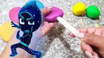 Learn Colors with PJ Masks Crayons Play Doh Ice Cream Peppa Pig Elephant Molds Fun Creativ