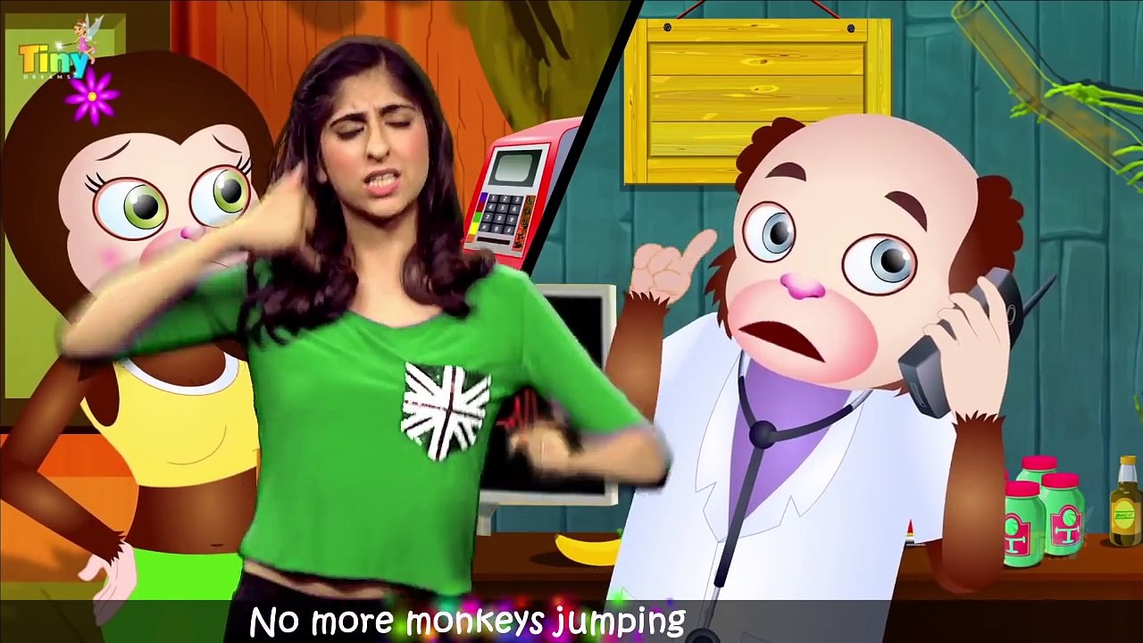 Five Little Monkeys Childrens Nursery Rhymes- Kids & Baby Songs