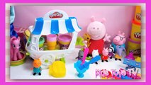 PLAY DOH ICE-CREAM! - Peppa PIG watch make icecream playdoh rainbow toys