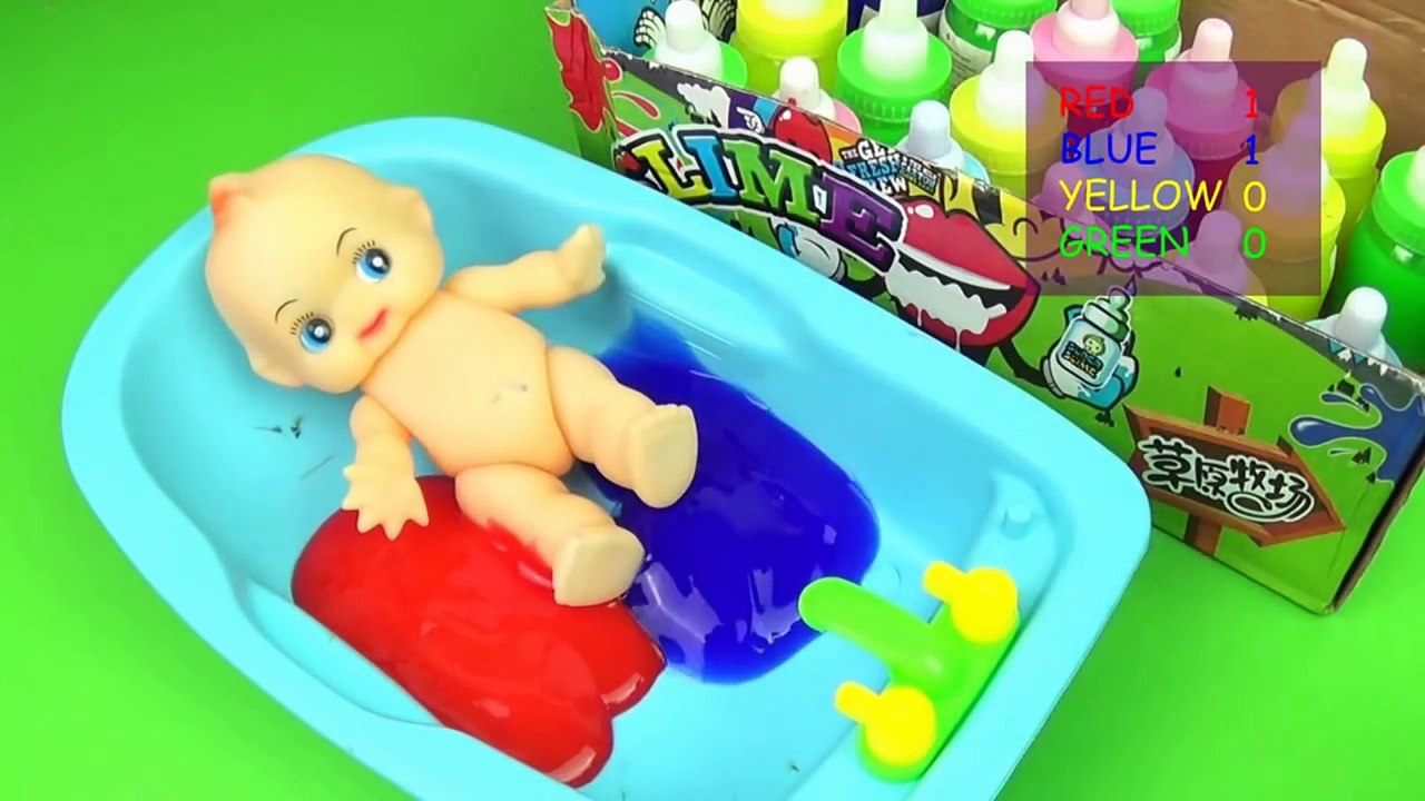 Numbers Counting Baby Doll Colours Slime Bath Time Learn Colors Clay Slime Surprise Toys