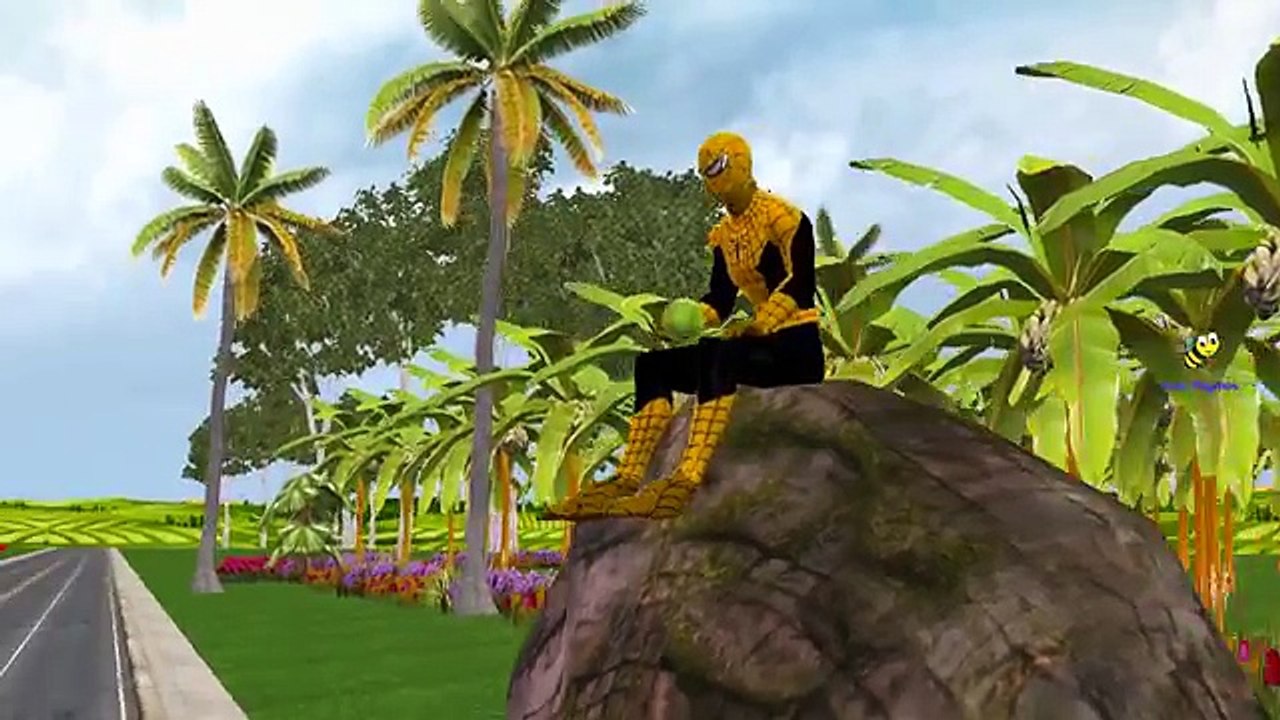 Finger Family Nursery Rhymes Yellow Spiderman Vs Red Batman Cartoon Amazing Fight And Batt