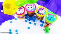 Learn Colors Play-Doh Surprise Eggs Tubs Dippin Dots PJ Masks Owlette Gekko Luna Girl