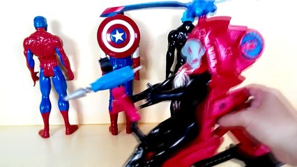 Surprise Superhero Mavel with Motorcycle, Venom, Spiderman, Thor, Captain America #surpris