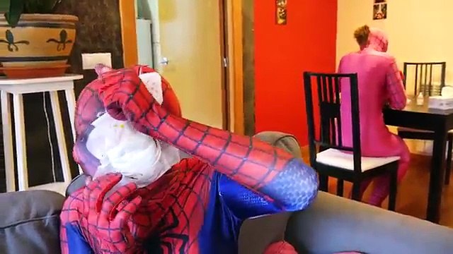 SPIDERMAN REAL LIFE VS JOKER !! Toy Freaks Family w/ Bad Baby FOOD FIGHT vs Frozen Elsa &
