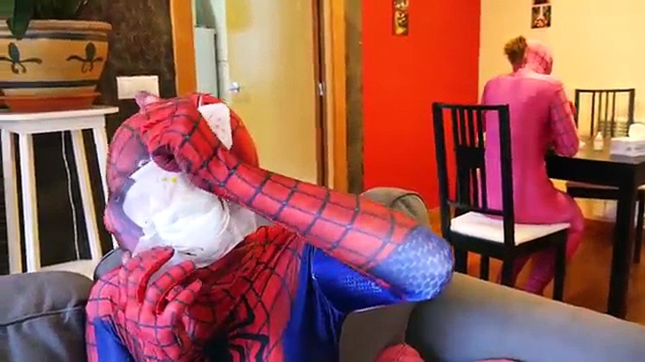 SPIDERMAN REAL LIFE VS JOKER !! Toy Freaks Family w/ Bad Baby FOOD FIGHT vs Frozen Elsa &