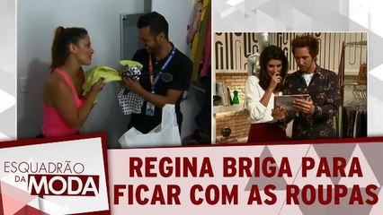 Regina briga para ficar com as roupas