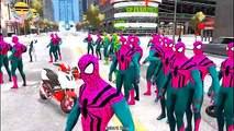 More Colors Spiderman on Motorbike vs Policeman on Police Cars! Epic Battle for Kids Nursery Rhymes