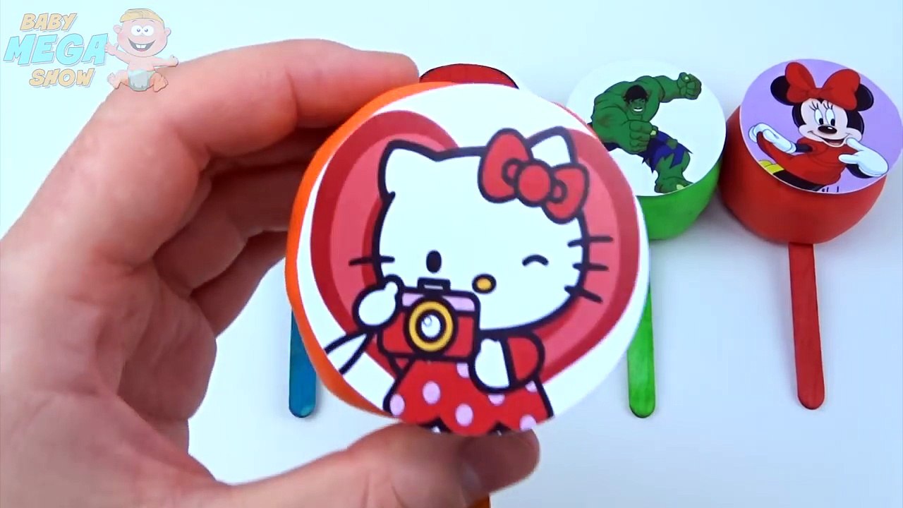 Lollipop Smiley Toys Play Doh Elsa Spiderman Paw Patrol Hello Kitty Talking Tom Learn Colo